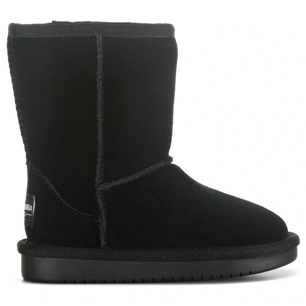NWOT Koolaburra Toddler Black Short Suede winter Ugg Boots w faux fur lining 5 - Picture 2 of 9